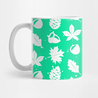 Graphic Nature Pattern on Aqua Green Background Mug